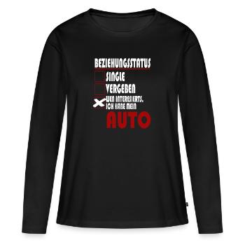 voiture conducteur de chemise - T-shirt manches longues Premium bio Femme - noir - Devant - Julia (174cm)