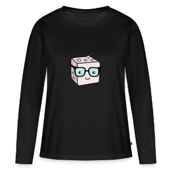 Sweet Sugar Sugar Cube Nerd Refined - Women's Premium Organic Long Sleeve Shirt - black - Front - Julia (174cm)