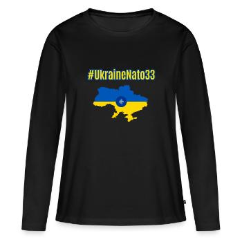 #UkraineNATO33 l’Ukraine rejoint l’alliance de l’OTAN - T-shirt manches longues Premium bio Femme - noir - Devant - Julia (174cm)