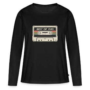 Best Of 1980 Birthday Cassette Retro Vintage Gift - Women's Premium Organic Long Sleeve Shirt - black - Front - Julia (174cm)