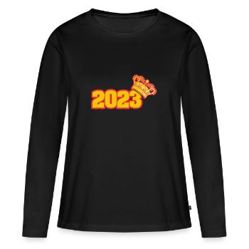2023 - T-shirt manches longues Premium bio Femme - noir - Devant - Julia (174cm)