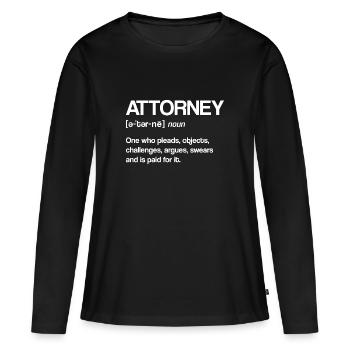 Avocat plaidant Avocat Avocat - T-shirt manches longues Premium bio Femme - noir - Devant - Julia (174cm)
