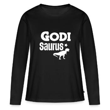 Godi Saurus zur Godi befördert Patentante Österrei - Frauen Premium Bio Langarmshirt - Schwarz - Vorne - Julia (174cm)
