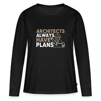 Architekt Kunst Architektur Designer - Frauen Premium Bio Langarmshirt - Schwarz - Vorne - Julia (174cm)