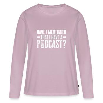 Podcasteur Podcast - T-shirt manches longues Premium bio Femme - rose poudré - Devant - Julia (174cm)