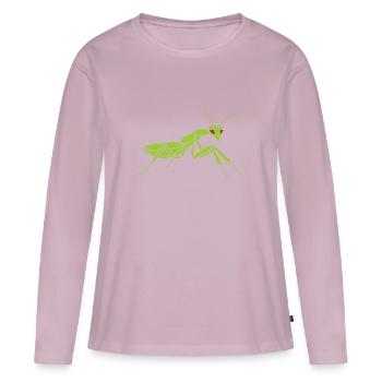 Mante religieuse - T-shirt manches longues Premium bio Femme - rose poudré - Devant - Julia (174cm)