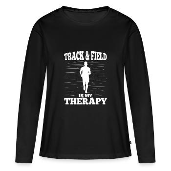 Track Athletics Track & Field Is My Therapy Track - Women's Premium Organic Long Sleeve Shirt - black - Front - Julia (174cm)