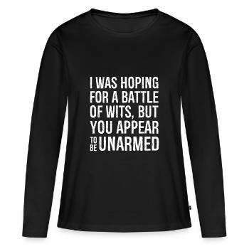 J’espérais une bataille d’, mais vous appea - T-shirt manches longues Premium bio Femme - noir - Devant - Julia (174cm)