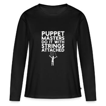 Marionnettes Marionnettiste Marionnettes Marionnettes - T-shirt manches longues Premium bio Femme - noir - Devant - Julia (174cm)