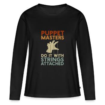 Marionnettes Marionnettiste Marionnettes Marionnettes - T-shirt manches longues Premium bio Femme - noir - Devant - Julia (174cm)