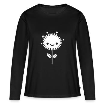 pissenlit - T-shirt manches longues Premium bio Femme - noir - Devant - Julia (174cm)