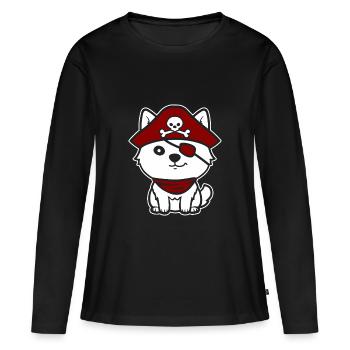 pirate - T-shirt manches longues Premium bio Femme - noir - Devant - Julia (174cm)