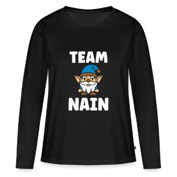 Nain - T-shirt manches longues Premium bio Femme - noir - Devant - Julia (174cm)