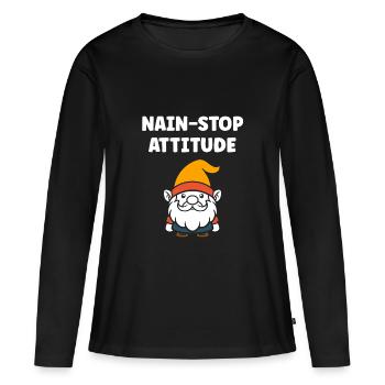 Nain - T-shirt manches longues Premium bio Femme - noir - Devant - Julia (174cm)
