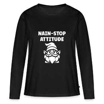 Nain - T-shirt manches longues Premium bio Femme - noir - Devant - Julia (174cm)