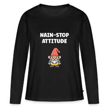 Nain - T-shirt manches longues Premium bio Femme - noir - Devant - Julia (174cm)