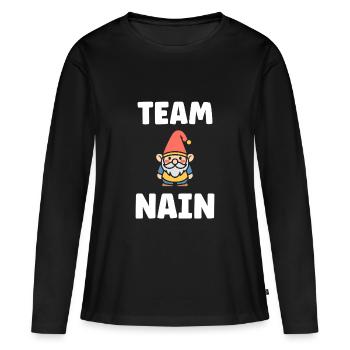 Nain - T-shirt manches longues Premium bio Femme - noir - Devant - Julia (174cm)
