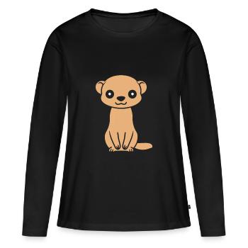 belette - T-shirt manches longues Premium bio Femme - noir - Devant - Julia (174cm)