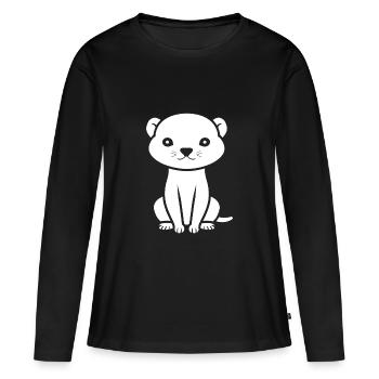 belette - T-shirt manches longues Premium bio Femme - noir - Devant - Julia (174cm)