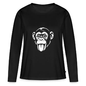 Monkey - Chimpanzee - Monkey Face - Costume - Women's Premium Organic Long Sleeve Shirt - black - Front - Julia (174cm)