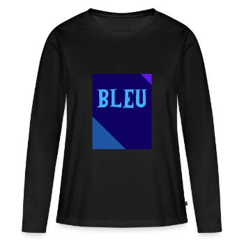BLUE Rectangle Triangle Chalkboard - Women's Premium Organic Long Sleeve Shirt - black - Front - Julia (174cm)
