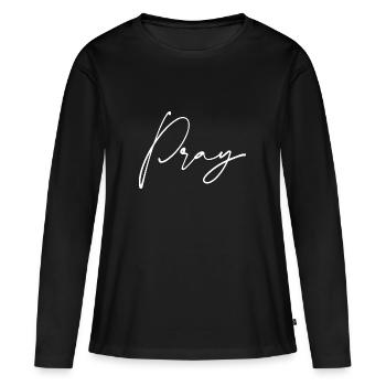 Pray pray gift - Women's Premium Organic Long Sleeve Shirt - black - Front - Julia (174cm)