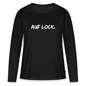 Auf lock - Frauen Premium Bio Langarmshirt - Schwarz - Vorne - Julia (174cm)