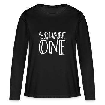Square One - T-shirt manches longues Premium bio Femme - noir - Devant - Julia (174cm)