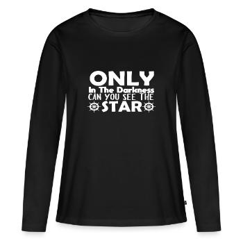 MARTIN LUTHER KING - T-shirt manches longues Premium bio Femme - noir - Devant - Julia (174cm)