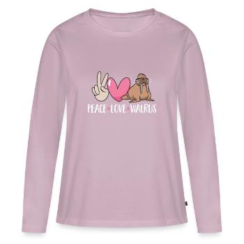 Walross - Frauen Premium Bio Langarmshirt - Altrosa - Vorne - Julia (174cm)