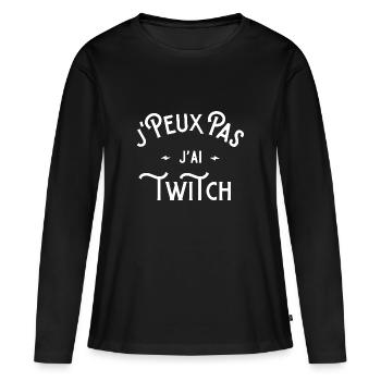 je peux pas j'ai twitch idée cadeau humour - T-shirt manches longues Premium bio Femme - noir - Devant - Julia (174cm)