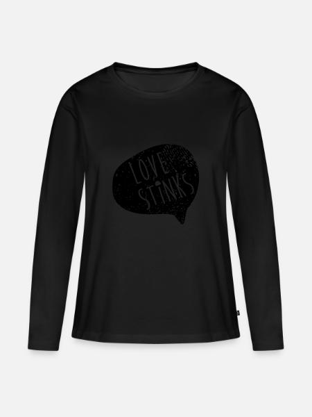Love Stinks - Frauen Premium Bio Langarmshirt - Schwarz