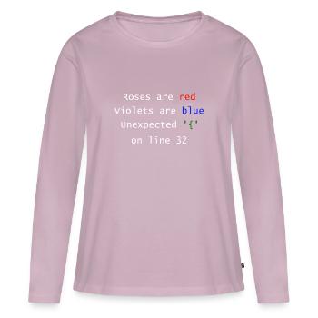 Unexpected on line | Programmer Computer Scientist - Women's Premium Organic Long Sleeve Shirt - dusky pink - Front - Julia (174cm)