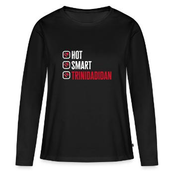 Drapeau de Trinité-et-Tobago - T-shirt manches longues Premium bio Femme - noir - Devant - Julia (174cm)