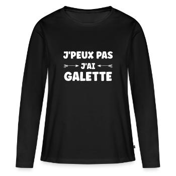 Pfannkuchen - Frauen Premium Bio Langarmshirt - Schwarz - Vorne - Julia (174cm)