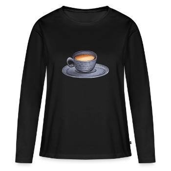 Thé Chai Masala Chai - T-shirt manches longues Premium bio Femme - noir - Devant - Julia (174cm)