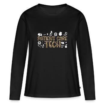 Service de soins infirmiers pour les personnes âgées Soins infirmiers - T-shirt manches longues Premium bio Femme - noir - Devant - Julia (174cm)