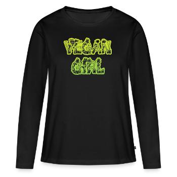Vegan Girl - Women's Premium Organic Long Sleeve Shirt - black - Front - Julia (174cm)