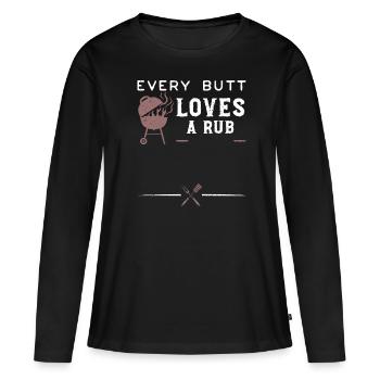 Chaque mégot aime un frottement - BBQ - T-shirt manches longues Premium bio Femme - noir - Devant - Julia (174cm)