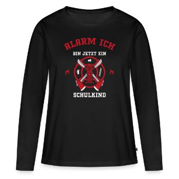 Alarm Ich Bin Jetzt Ein Schulkind - Frauen Premium Bio Langarmshirt - Schwarz - Vorne - Julia (174cm)