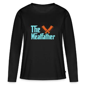 Boucher, maître boucher, père, boucher - T-shirt manches longues Premium bio Femme - noir - Devant - Julia (174cm)