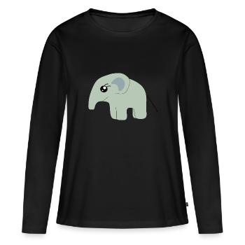 Kawaii Chibi Kawaii Éléphant Kawaii Enfants Manga - T-shirt manches longues Premium bio Femme - noir - Devant - Julia (174cm)