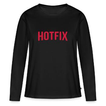 Hotfix - Frauen Premium Bio Langarmshirt - Schwarz - Vorne - Julia (174cm)