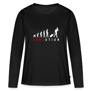 Evolution LOVE Tour du monde Filles Femmes Voyage - T-shirt manches longues Premium bio Femme - noir - Devant - Julia (174cm)