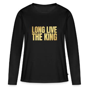 Couronnement du roi britannique Charles Angleterre Drapeau - T-shirt manches longues Premium bio Femme - noir - Devant - Julia (174cm)