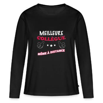 Meilleure Collègue Cadeau Humour Amie - T-shirt manches longues Premium bio Femme - noir - Devant - Julia (174cm)