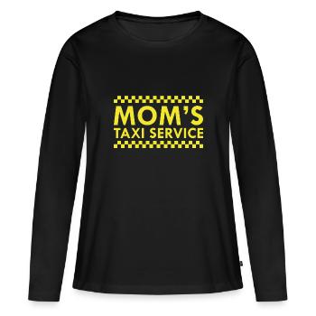 Mamas Taxi-Service - Frauen Premium Bio Langarmshirt - Schwarz - Vorne - Julia (174cm)