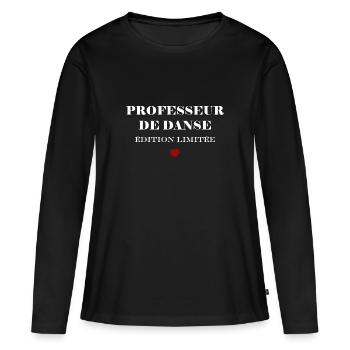 Professeur de danse - T-shirt manches longues Premium bio Femme - noir - Devant - Julia (174cm)