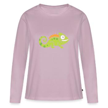 caméléon - T-shirt manches longues Premium bio Femme - rose poudré - Devant - Julia (174cm)