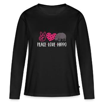 Hippopotame Hippopotame - T-shirt manches longues Premium bio Femme - noir - Devant - Julia (174cm)